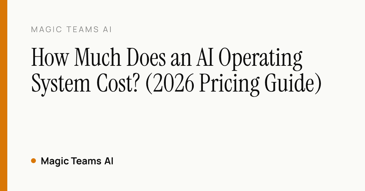 How Much Does an AI Operating System Cost? (2026 Pricing Guide) — Magic Teams AI editorial cover