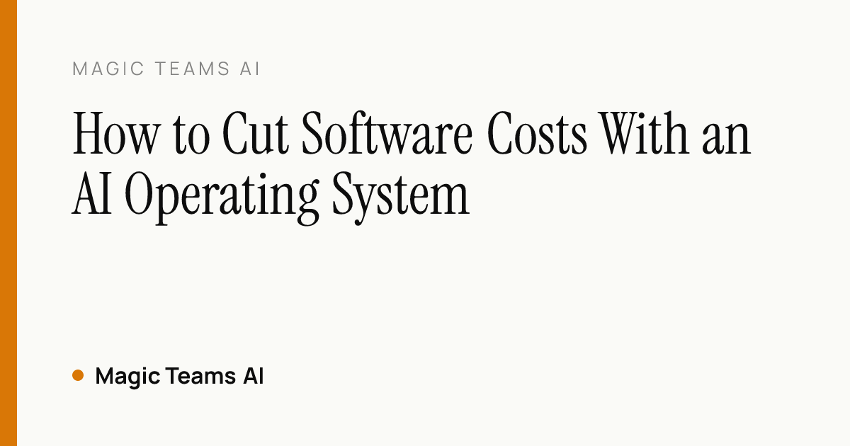 How to Cut Software Costs With an AI Operating System — Magic Teams AI editorial cover