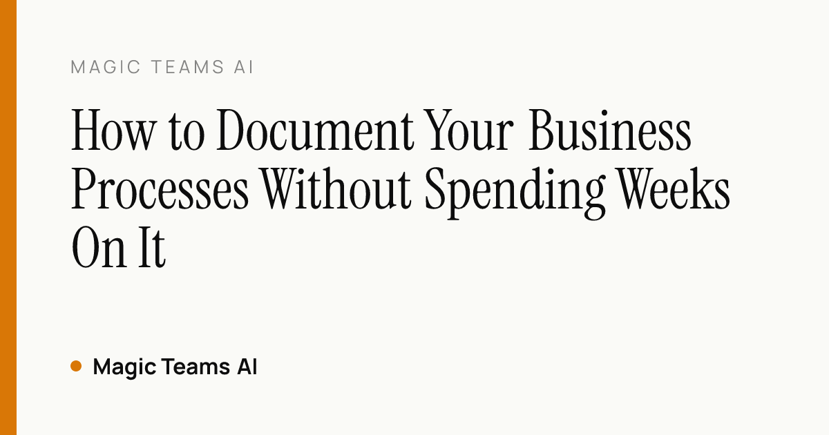 How to Document Your Business Processes Without Spending Weeks On It — Magic Teams AI editorial cover