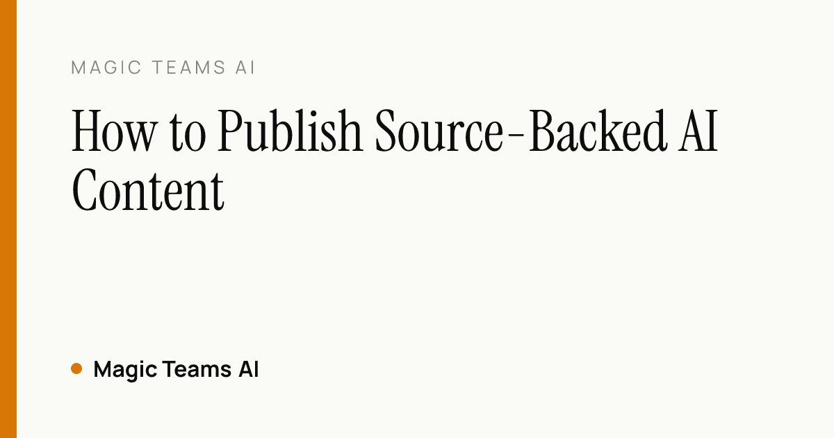 Claim-to-source ledger table matching each AI draft claim to a primary source, its scope, reader application, and check date